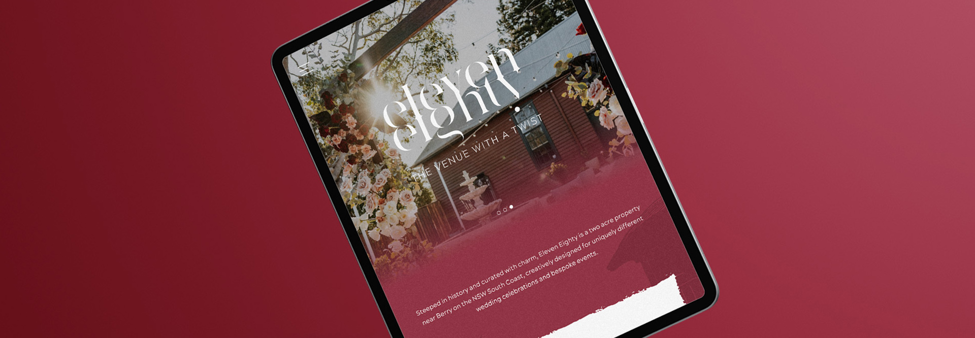 Wedding Venue Website Mockup
