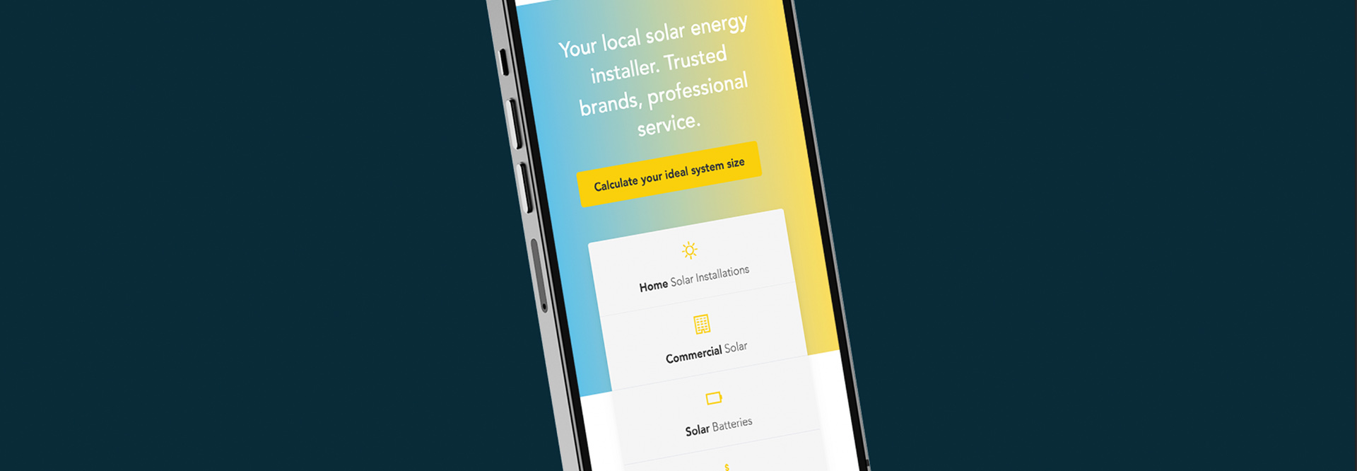 Solar Industry Website mockup