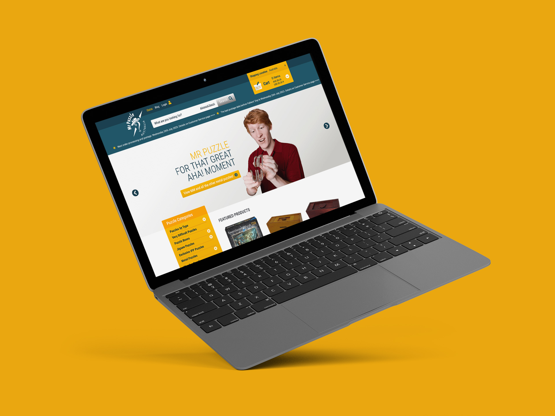 Retail Industry Website Design mockup