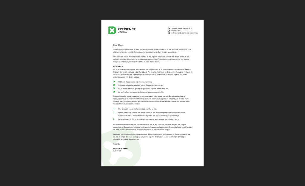 ITS business letterhead mockup