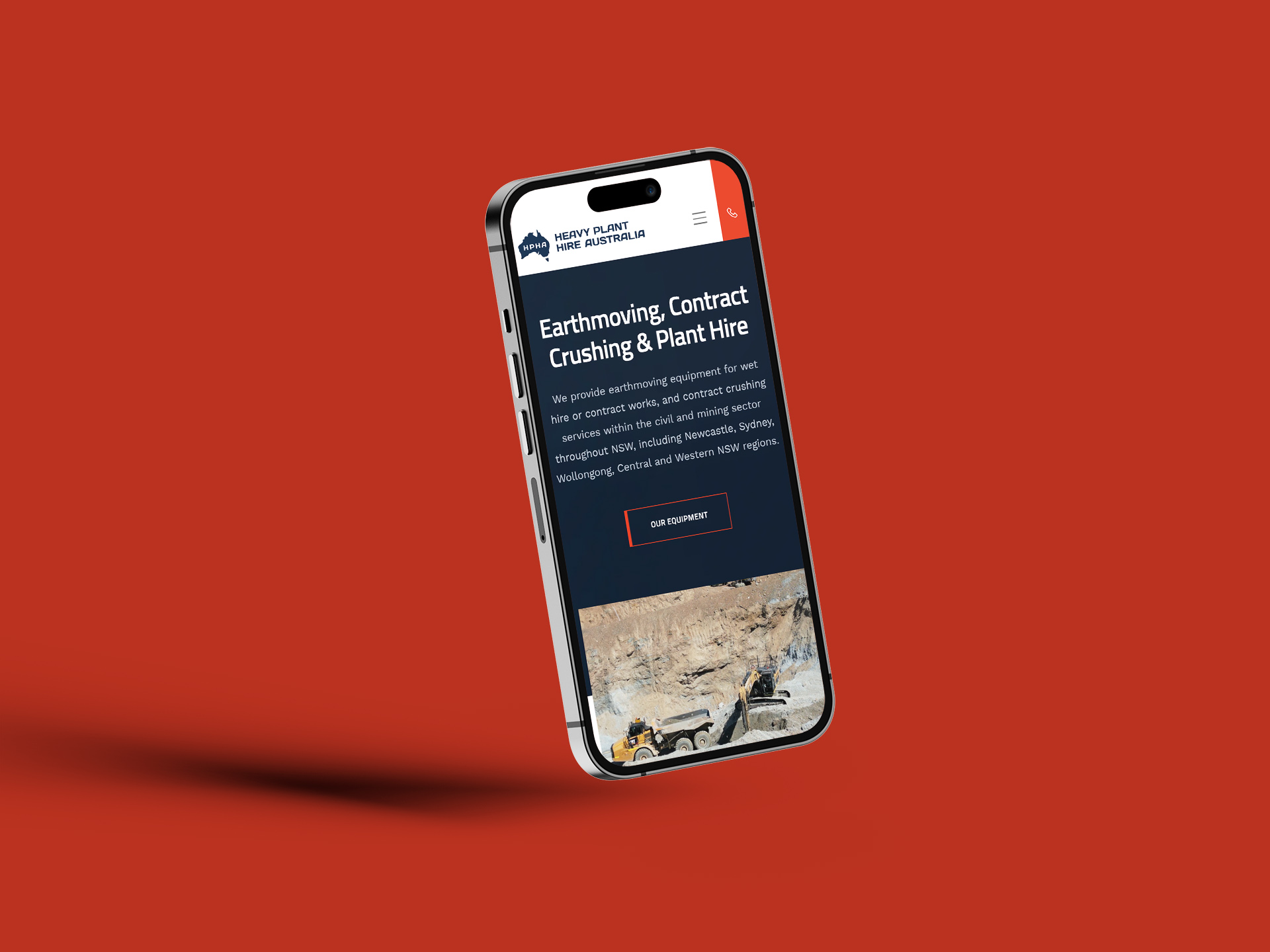 Heavy Plant Hire Website mockup