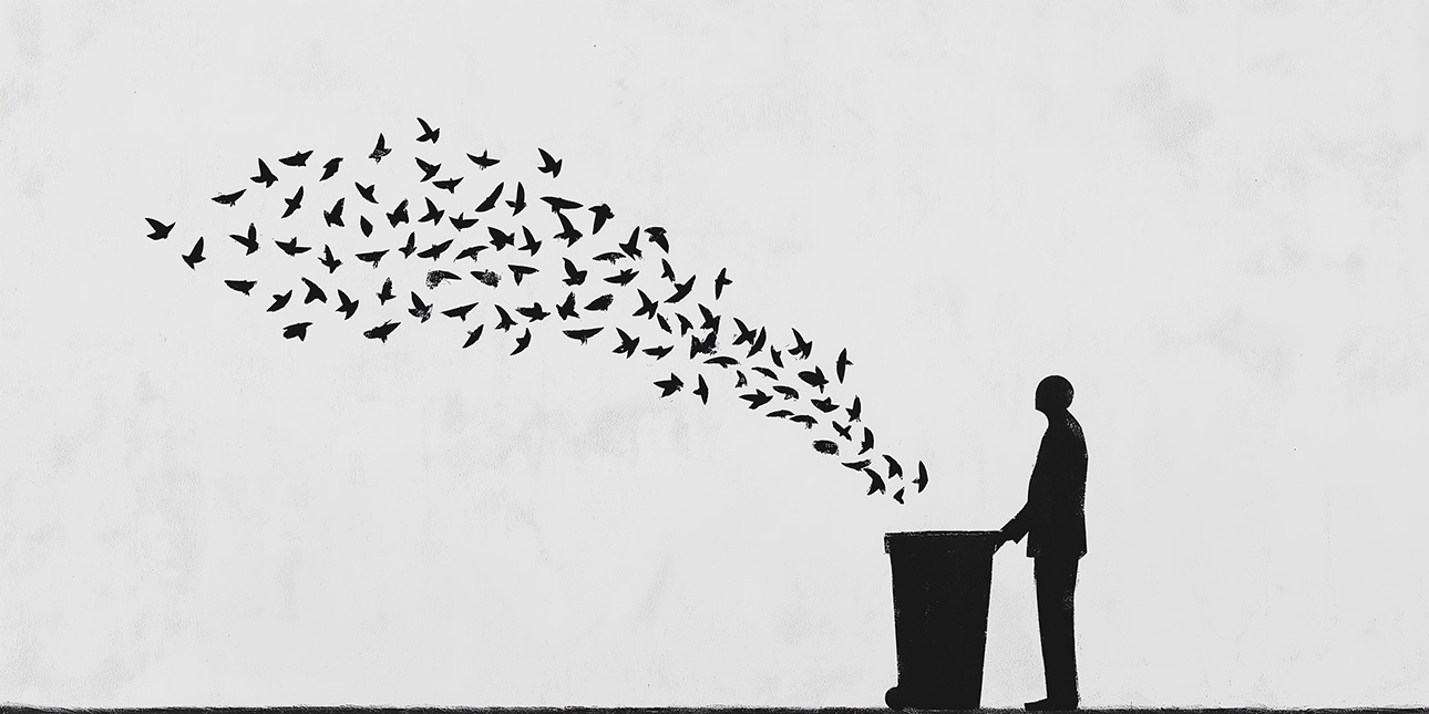 Abstract depiction of emptying cache.